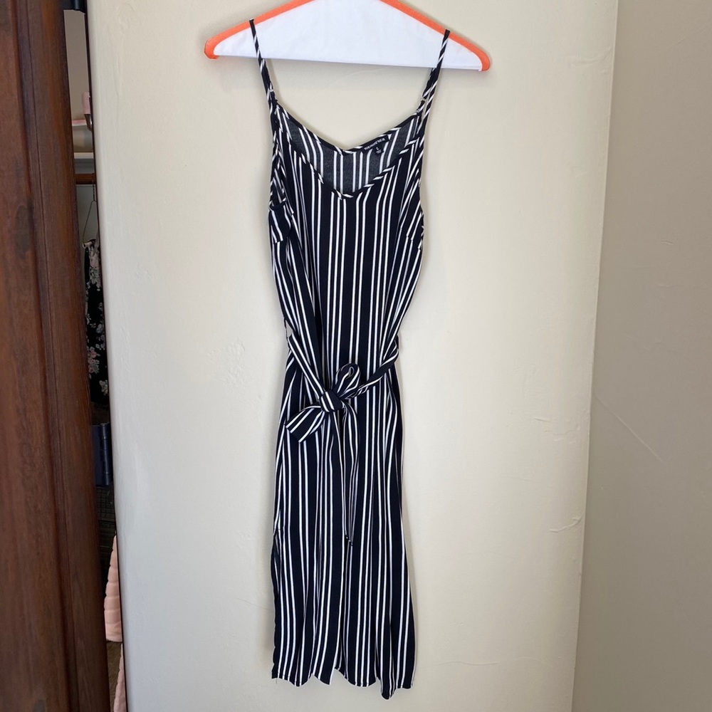 Who What Wear Striped Maxi Dress in Black & White